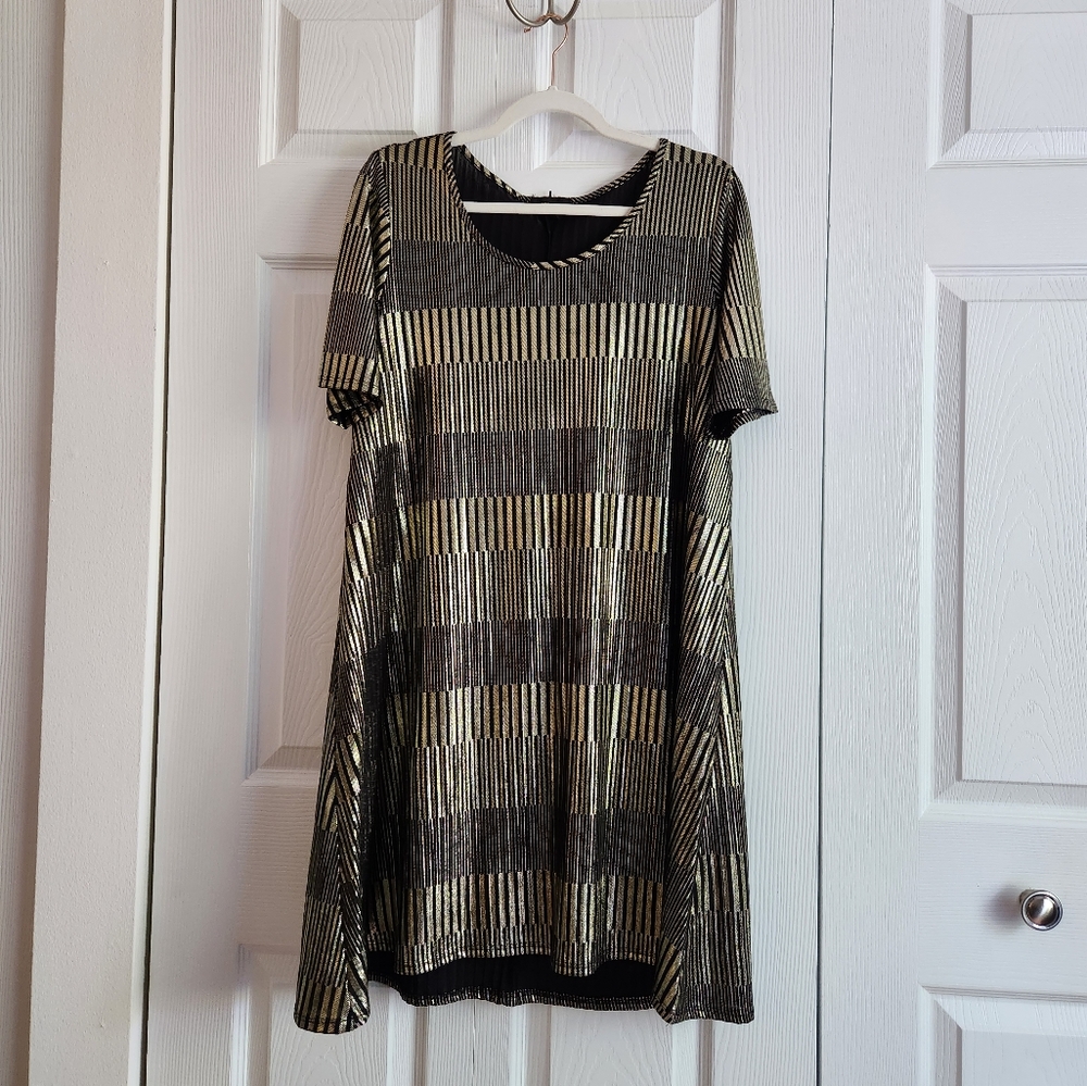 Espresso Gold & Black Dress - XL